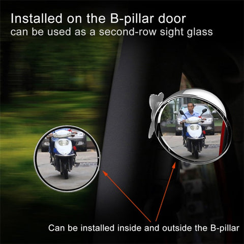 3R 045 70mm Safety Driving Car Blind Spot Mirror Wide Angle 360 Degree Adjustable Clear Rearview Mirror