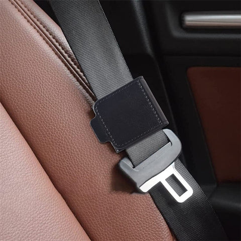 2Pcs Car Safety Seat Belt Adjuster Strap Clip PU Leather Kids Seat Belt Limiter