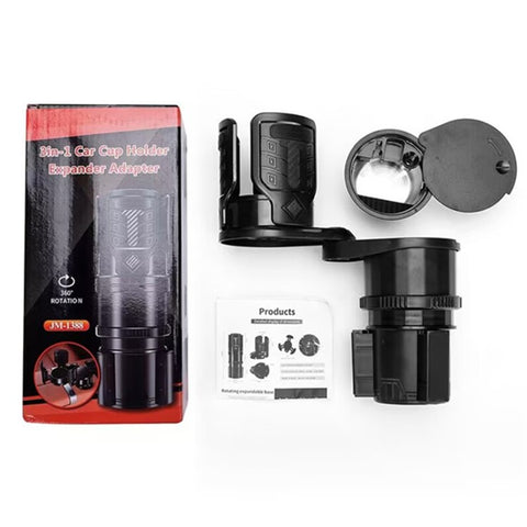 3-in-1 Multifunctional Car Water Cup Holder with Removable Ashtray Anti-Slip Adjustable Car Cup Drink Holder Expander Adapter