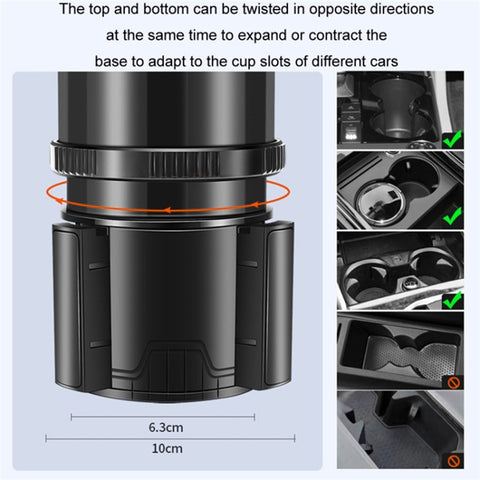 3-in-1 Multifunctional Car Water Cup Holder with Removable Ashtray Anti-Slip Adjustable Car Cup Drink Holder Expander Adapter