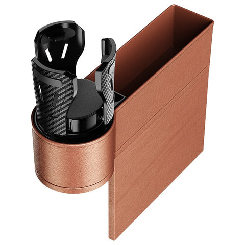 ABS+PU Leather Auto Crevice Storage Organizer Box Car Seat Gap Filler Cup Holder, Front Passenger Side