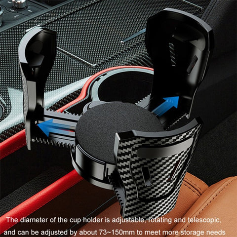 2Pcs / Set Car Crevice Storage Box ABS+PU Leather Seat Gap Filler Cup Holder, Driver + Front Passenger Side
