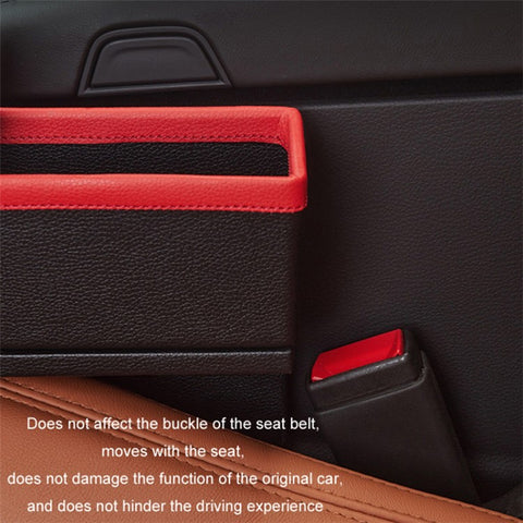 2Pcs / Set Car Crevice Storage Box ABS+PU Leather Seat Gap Filler Cup Holder, Driver + Front Passenger Side