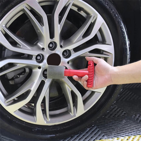 ND-09 Car Wheel Fitting Lug Nut Cleaning Brush with 3 Replaceable Sponge Heads
