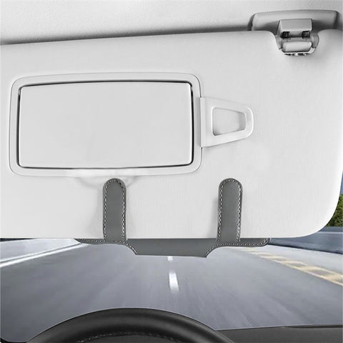 Nappa Texture PU Leather Car Glasses Storage Case Sun Visor Clip Sunglasses Holder