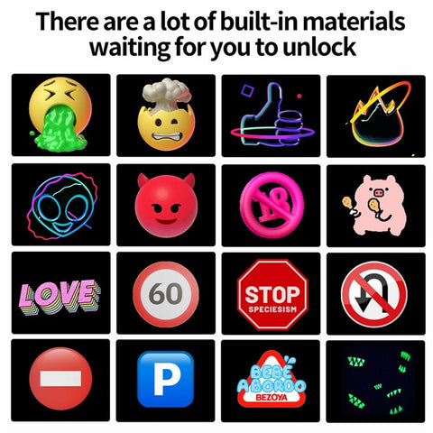 HCZ-01 Car LED Image Display Screen Bluetooth-compatible App Control Car Rear Window Message Board