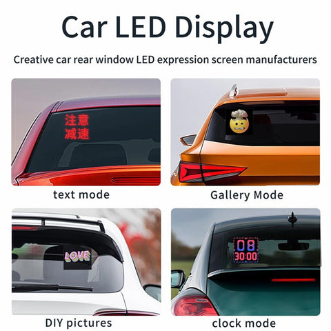 HCZ-01 Car LED Image Display Screen Bluetooth-compatible App Control Car Rear Window Message Board