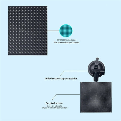 HCZ-01 Car LED Image Display Screen Bluetooth-compatible App Control Car Rear Window Message Board