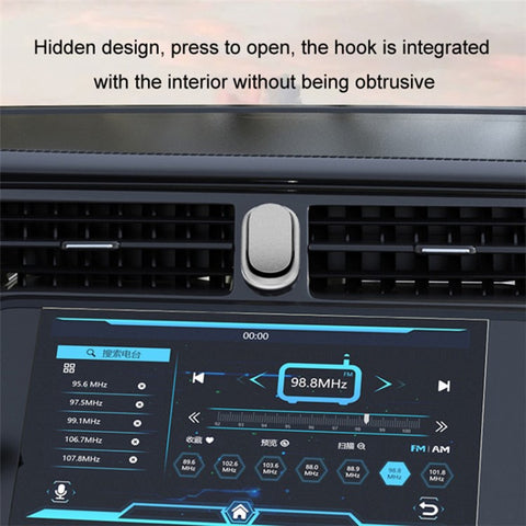2PCS Car Mini Hook Adhesive Metal Hanger for Key, Purse, Headphone, Charging Cable