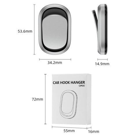 2PCS Car Mini Hook Adhesive Metal Hanger for Key, Purse, Headphone, Charging Cable