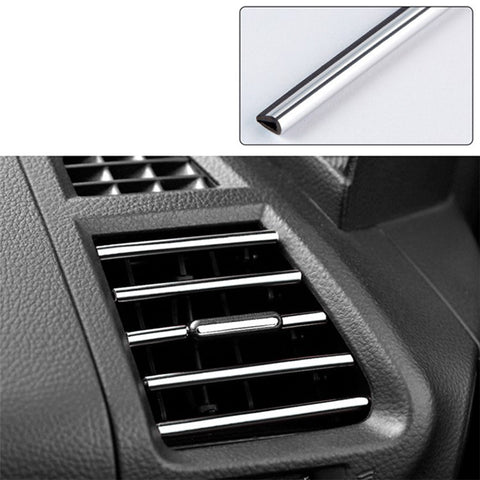 10Pcs Car Air Outlet Decorative Strips Vehicle Trim Air Vent Flexible PVC Decor Strips