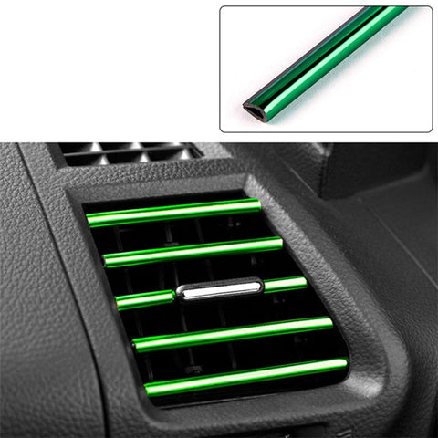10Pcs Car Air Outlet Decorative Strips Vehicle Trim Air Vent Flexible PVC Decor Strips