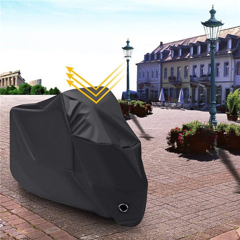 210D Oxford Cloth Waterproof Motorcycle Cover Outdoor Anti-UV Motorbike Cover, Size XL: 230x95x125cm