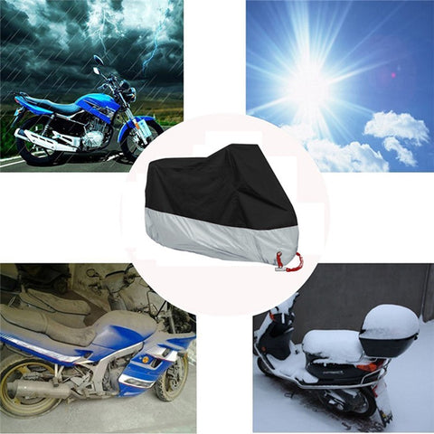 210D Oxford Cloth Waterproof Motorcycle Cover Outdoor Anti-UV Motorbike Cover, Size XL: 230x95x125cm