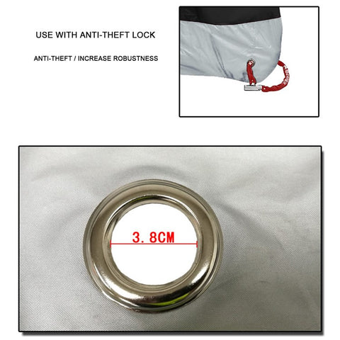 210D Oxford Cloth Waterproof Motorcycle Cover Outdoor Anti-UV Motorbike Cover, Size XL: 230x95x125cm