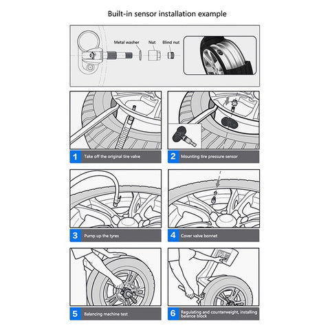 Solar Powered Tire Pressure Monitoring System Wireless Solar TPMS Tire Pressure Monitor LCD HD Display Screen