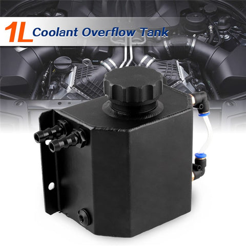 FST009-BK Car Modification 1L Aluminum Radiator Coolant Overflow Bottle Recovery Water Tank Reservoir