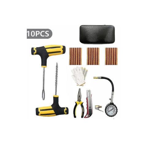 10Pcs / Set Car Tyre Puncture Repair Kit Auto Tire Repair Accessories for Truck Motorcycle