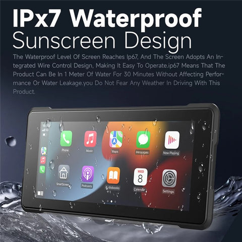 R5019 6.86-inch Touch Screen Motorcycle Camcorder Screen Wireless Android Auto Carplay Display Screen