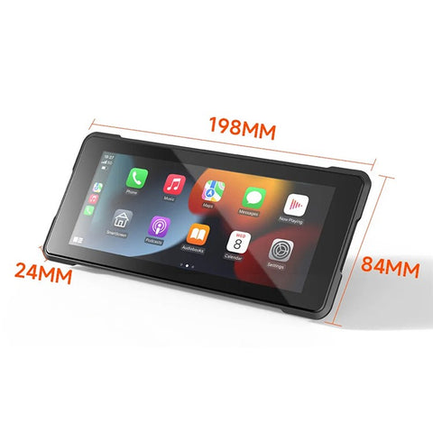 R5019 Dual Camera 6.86-inch Touch Screen Motorcycle Camcorder Wireless Android Auto Carplay Motorbike DVR