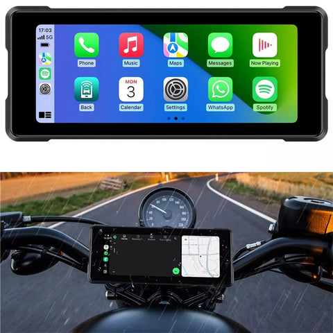R5019 Dual Camera 6.86-inch Touch Screen Motorcycle Camcorder Wireless Android Auto Carplay Motorbike DVR