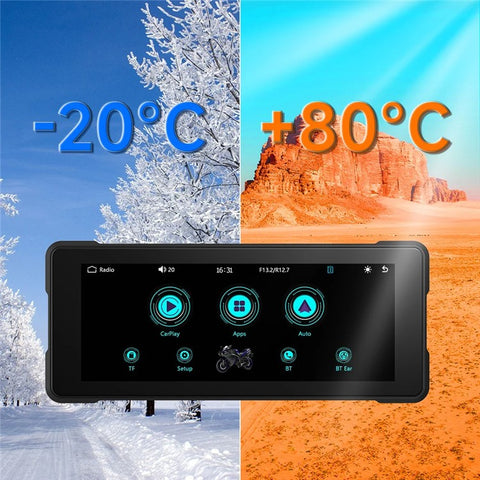 R5019 Dual Camera 6.86-inch Touch Screen Motorcycle Camcorder Wireless Android Auto Carplay Motorbike DVR