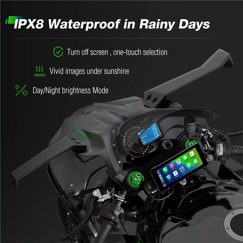 R5019 Dual Camera 6.86-inch Touch Screen Motorcycle Camcorder Wireless Android Auto Carplay Motorbike DVR