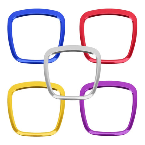 For A4L / A6L / A8L / Q5 / Q7 3D Metal Sticker Car Steering Wheel Decorative Sticker Cover Interior Modification Accessory, Square Type
