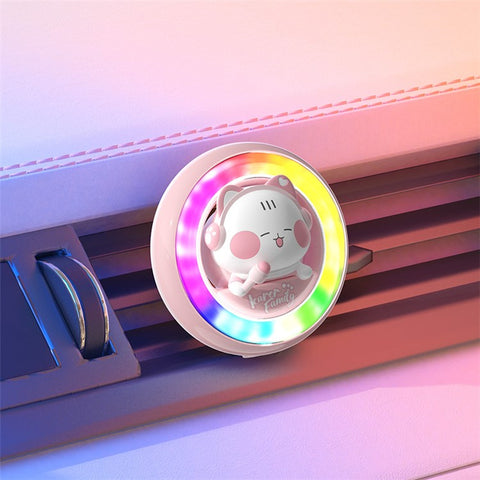 ICARER FAMILY Cartoon Animal Car Air Vent Clip Aroma Rhythm Light Interior Decor