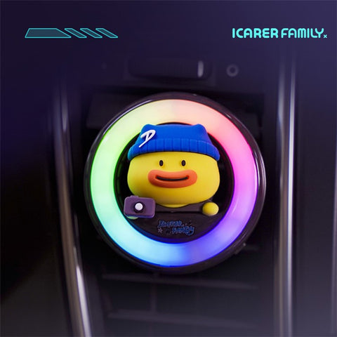 ICARER FAMILY Cartoon Animal Car Air Vent Clip Aroma Rhythm Light Interior Decor