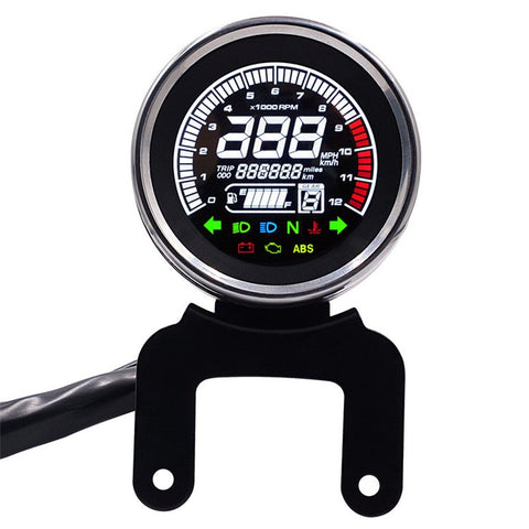 WUPP CS-782A1 LCD Light Digital Speedometer 12V Motorcycle Replacement Tachometer Odometer Fuel Gauge Oil