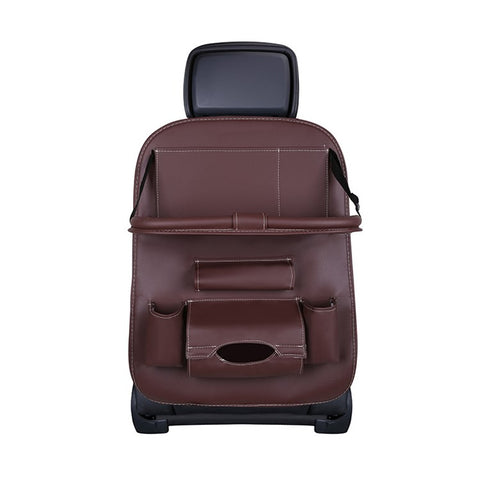 Car Back Seat Organizer Storage Bag with Foldable Table Tray Tablet Holder Tissue Box