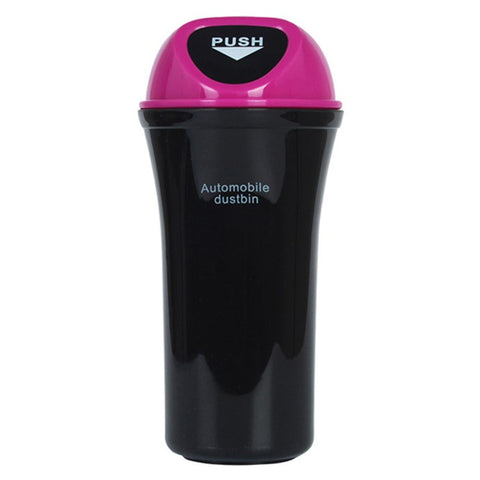 Mini Car Trash Can Push Lid Design Garbage Holder Vehicle Door Cup Holder Seat Back Plastic Trash Bin Dustbin