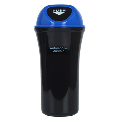 Mini Car Trash Can Push Lid Design Garbage Holder Vehicle Door Cup Holder Seat Back Plastic Trash Bin Dustbin