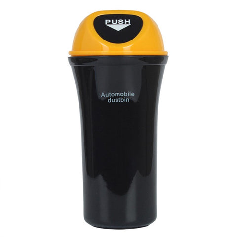 Mini Car Trash Can Push Lid Design Garbage Holder Vehicle Door Cup Holder Seat Back Plastic Trash Bin Dustbin