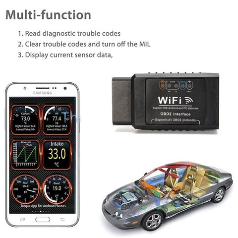 YMIOT B18-3 WiFi ELM327 OBD2 Auto Car Fault Scanner OBDII Vehicle Code Reader Diagnostic Tool