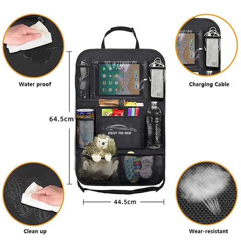 JINGDINGTAI TG-JJ004 Car Back Seat Hanging Storage Bag Oxford Cloth Phone Tablet Sundries Organizer