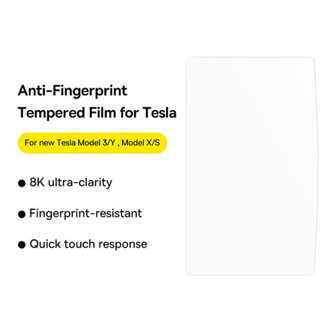 BASEUS For Tesla Model 3/Y 15inch 0.3mm Full-glass Crystal Anti-fingerprint Tempered Glass Film