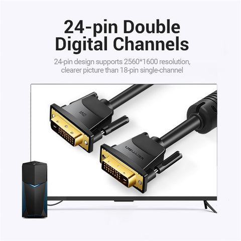 VENTION EAABN 15m 1080P 60Hz 24+1 DVI to DVI Wire Male to Male Gold Plated Adapter Cable