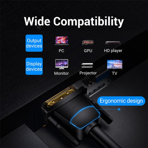 VENTION EAABN 15m 1080P 60Hz 24+1 DVI to DVI Wire Male to Male Gold Plated Adapter Cable