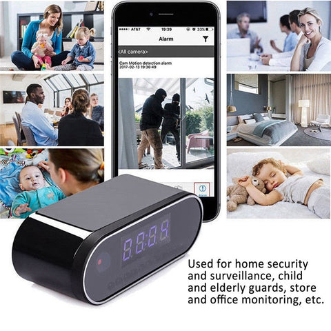 HD 1080P Clock Camera WiFi Mini Cam IR Night Vision Alarm Camcorder Video Recorder Motion Detection