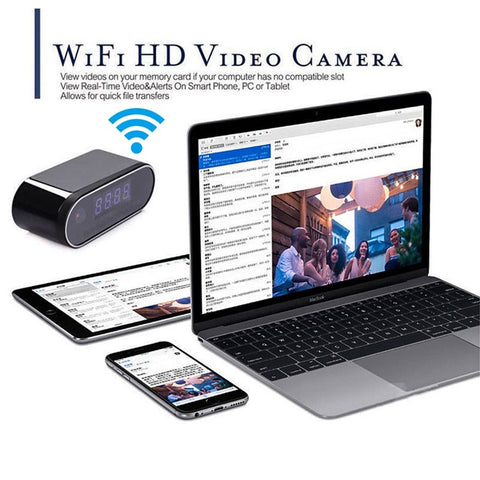 HD 1080P Clock Camera WiFi Mini Cam IR Night Vision Alarm Camcorder Video Recorder Motion Detection