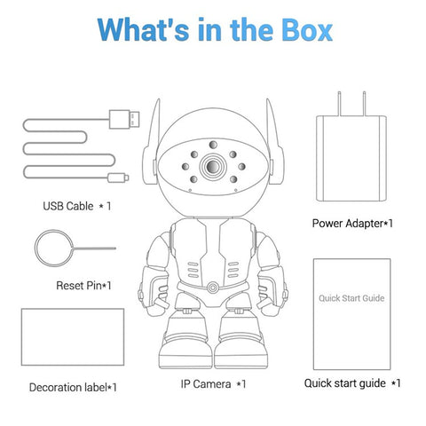 ESCAM PT205 Robot Design Home Camera 1080P Auto Tracking Two-Way Audio WiFi Network Camera