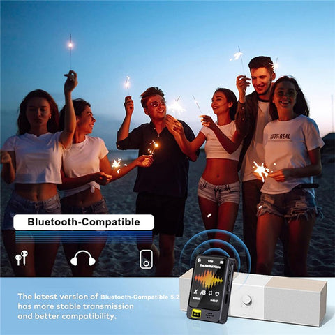 T5 1.77 Inch Touch Screen MP4 Player Bluetooth-Compatible Radio E-Book Reader Voice Recorder (With 64G TF Card)