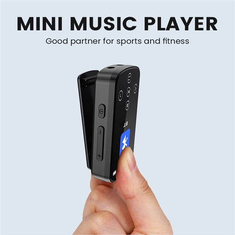 T8 1.54 Inch Touch Screen MP4 Player Bluetooth-Compatible FM Radio E-Book Reader with Back Clip (With 64G TF Card)