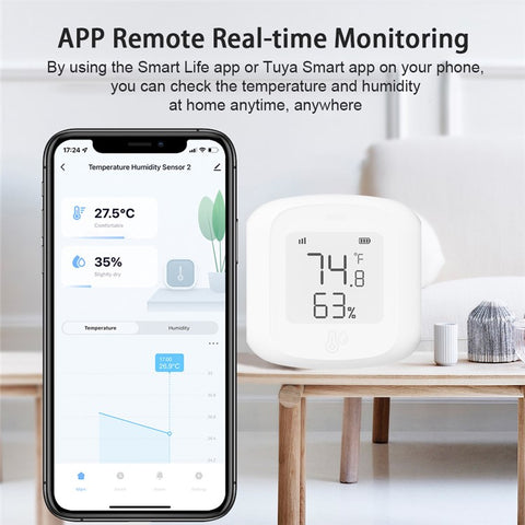 Tuya WiFi  /  Zigbee Smart Temperature Humidity Sensor Real Time Monitoring High Precision Digital Detector