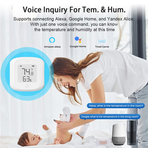 Tuya WiFi  /  Zigbee Smart Temperature Humidity Sensor Real Time Monitoring High Precision Digital Detector
