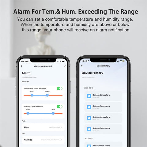 Tuya WiFi  /  Zigbee Smart Temperature Humidity Sensor Real Time Monitoring High Precision Digital Detector