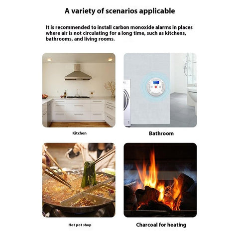CO400A Compatible with Alexa  /  Google Assistant WiFi Smart Carbon Monoxide Detector Real Time Monitor (No Battery)