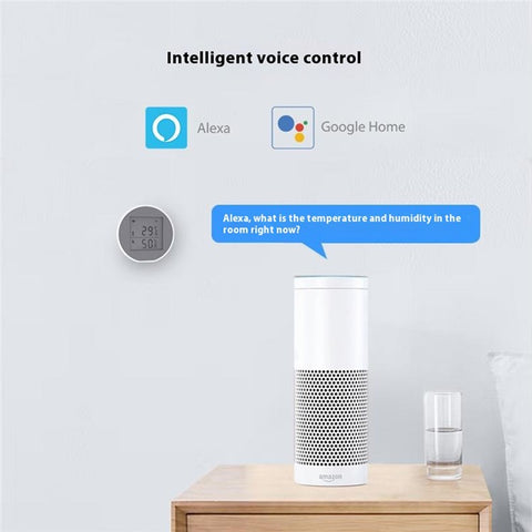 WSD400H WiFi Temperature Humidity Sensor Abnormal Alarm Real Time Monitor Compatible with Alexa  /  Google Assistant (No Battery)